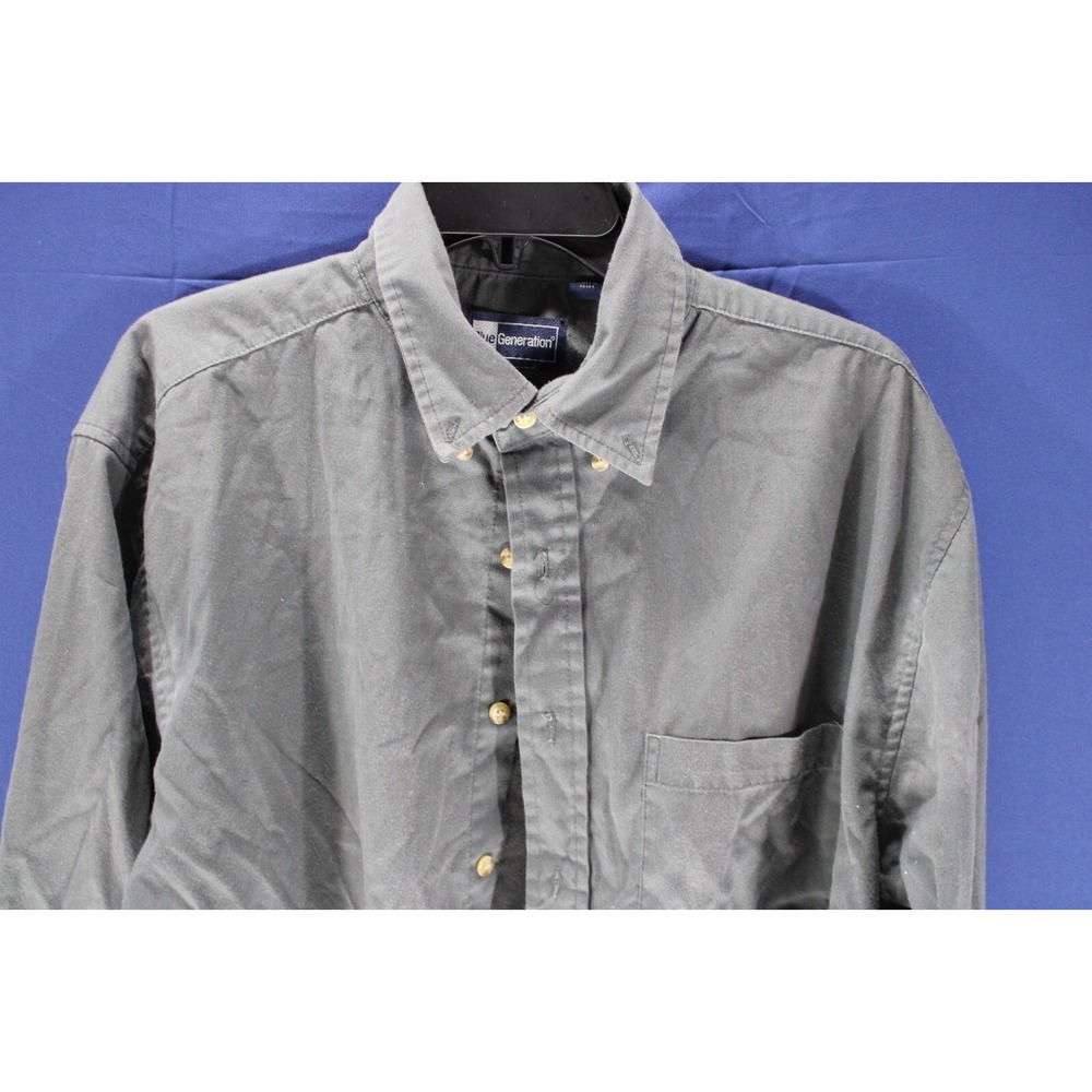 Blue Generation Dress Shirt Long Sleeve‎ Dark Gray Size Large